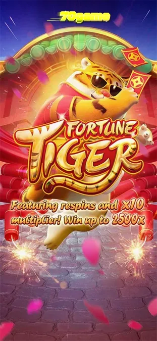 O slot Fortune Tiger apresenta um design vibrante com tons de vermelho e dourado e um tigre místico.