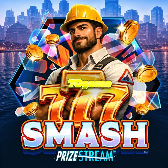 Interface do jogo de slot 777 Smash com tema de construção